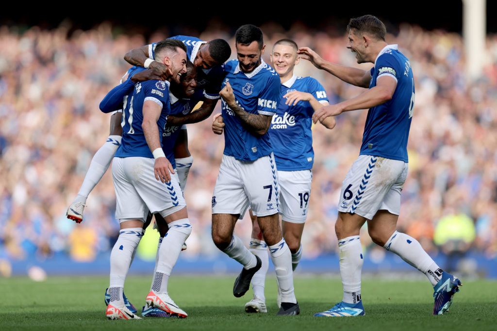 Everton winger Jack Harrison celebrates scoring v AFC Bournemouth in Premier League
