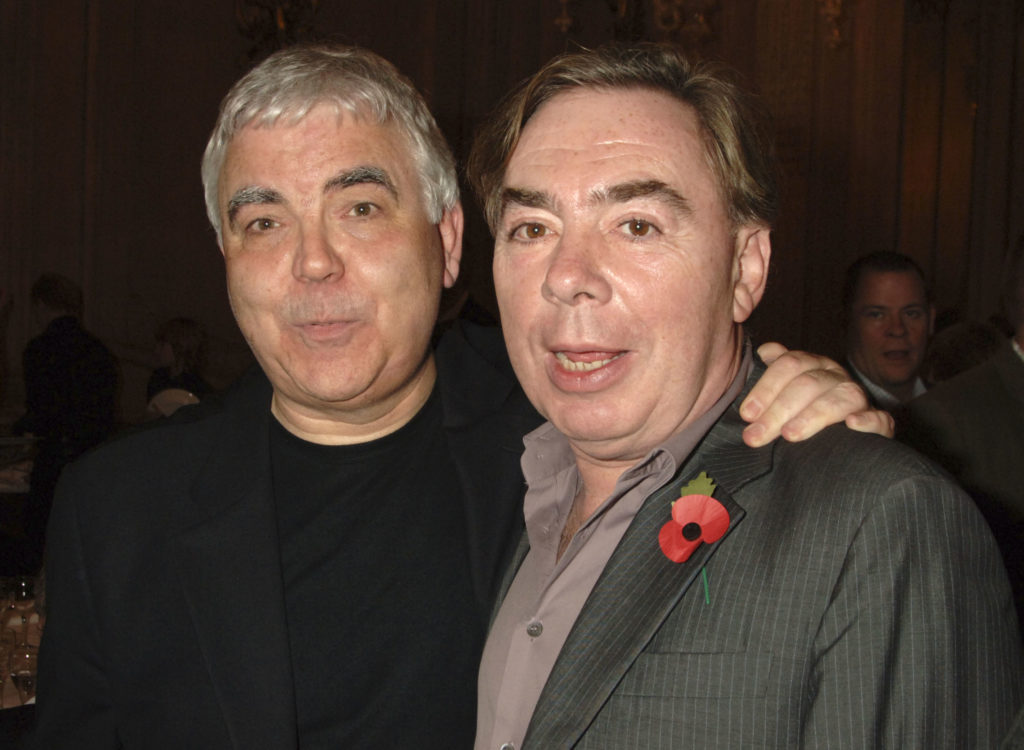 Late Everton chairman Bill Kenwright with Andrew Lloyd Webber