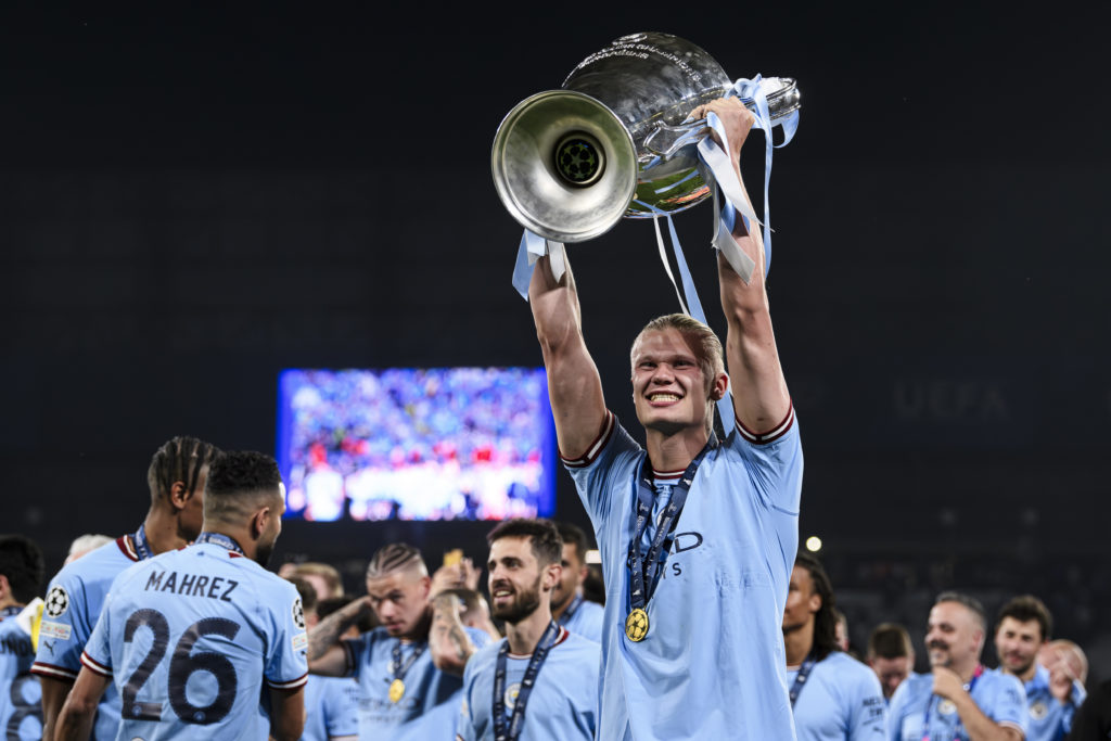 Erling Haaland of Manchester City FC celebrates with the