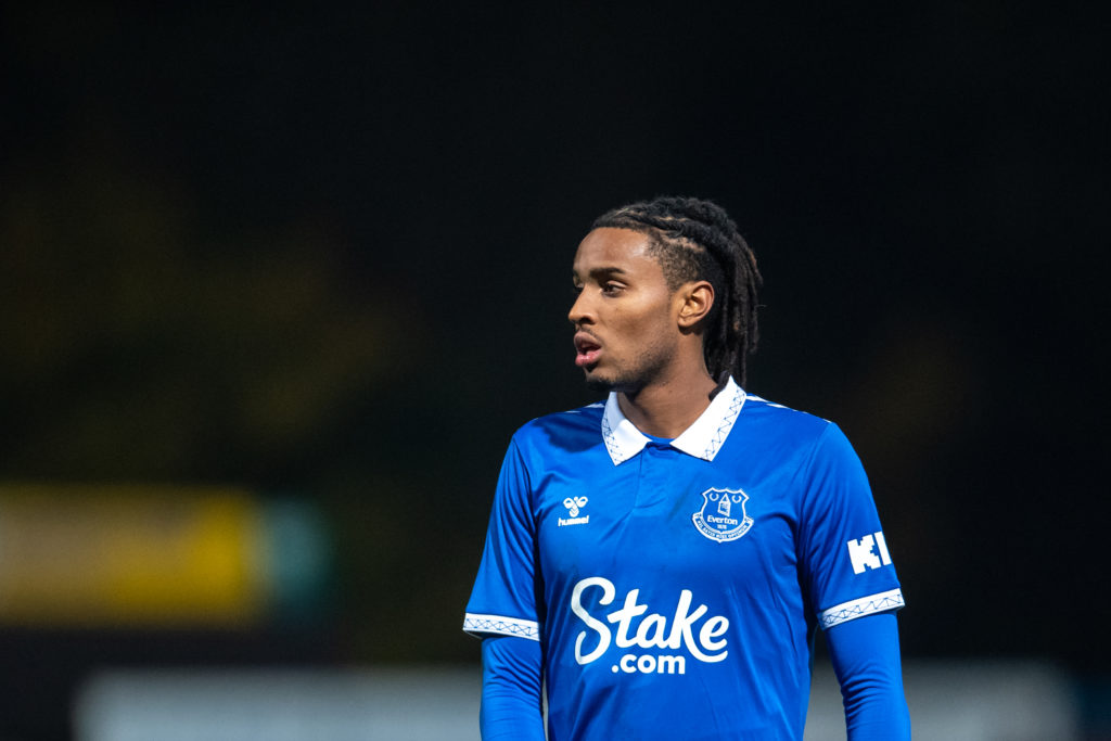 Everton striker Youssef Chermiti in U21 action v Mansfield Town in EFL Trophy amid points deduction