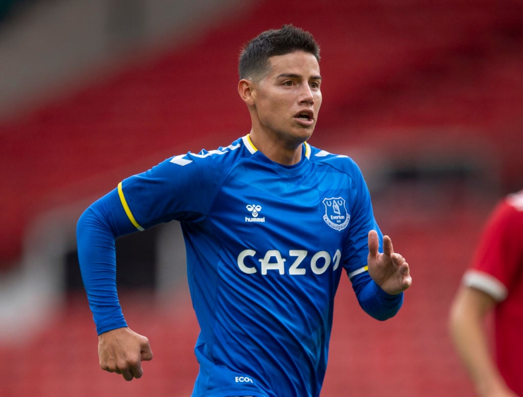 James Rodriguez playing for Everton.