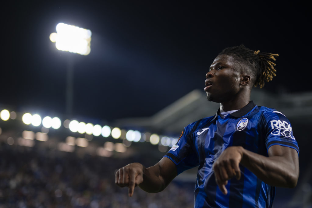 El Bilal Toure of Atalanta BC celebrates after scoring a