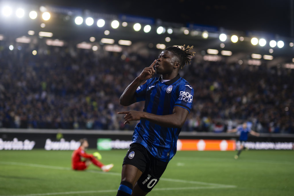 El Bilal Toure of Atalanta BC celebrates after scoring a