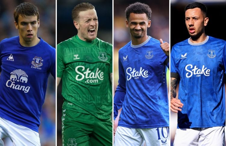 Collage of Seamus Coleman, Jordan Pickford, Iliman Ndiaye, Dwight McNeil.