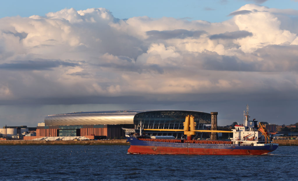 Construction Continues On The Everton Stadium At Bramley-Moore Dock