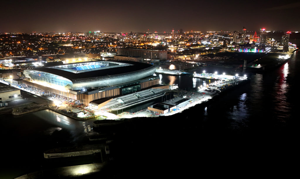 Construction Continues On The Everton Stadium At Bramley-Moore Dock