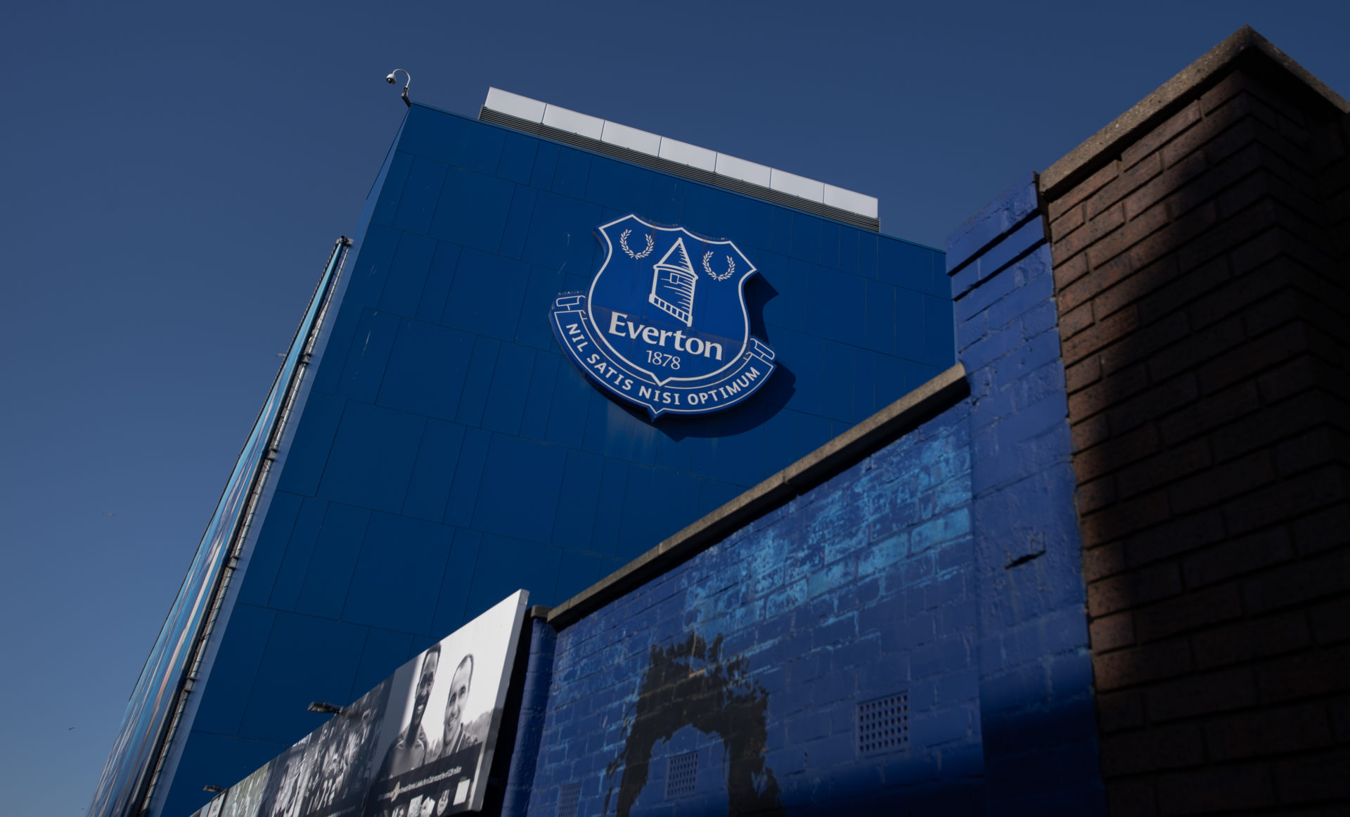 Outside Everton's Goodison Park.