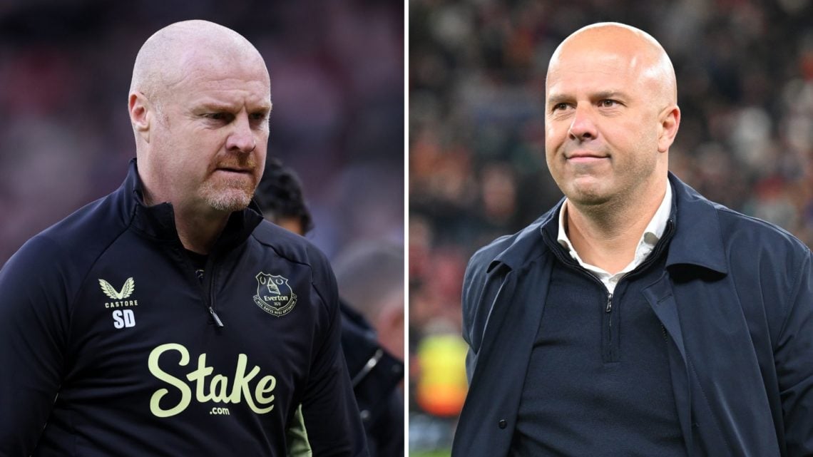 Split image of Sean Dyche and Arne Slot.