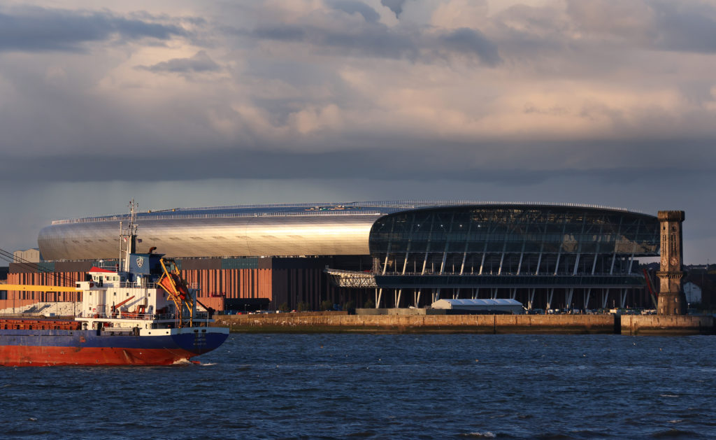 Construction Continues On The Everton Stadium At Bramley-Moore Dock