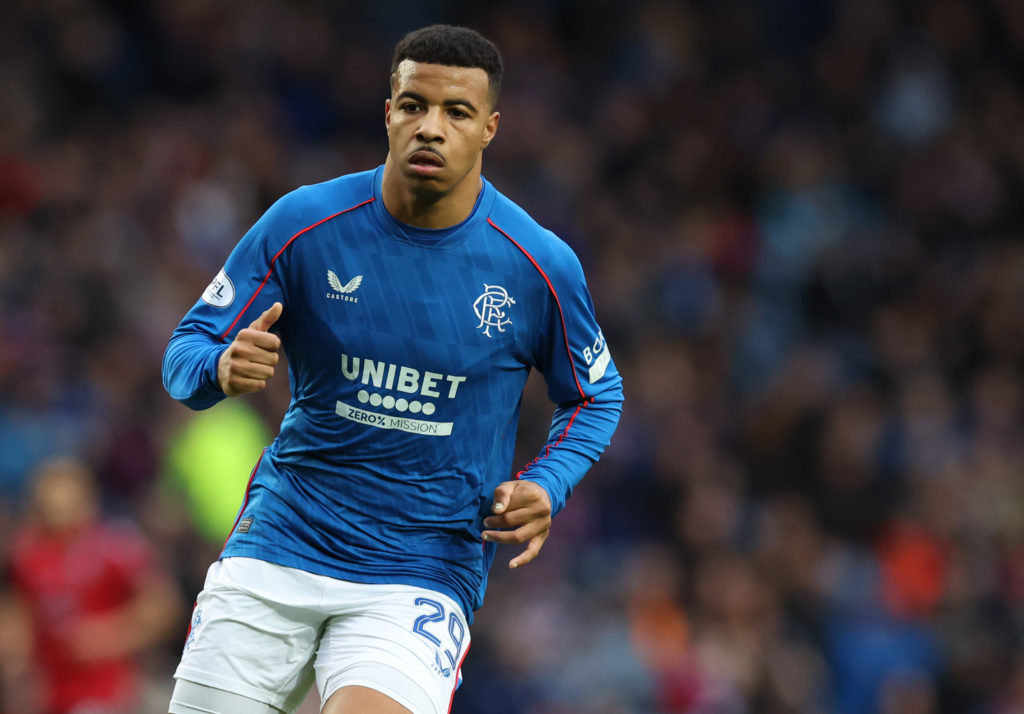 Hamza Igamane in action for Rangers FC against Ross County,