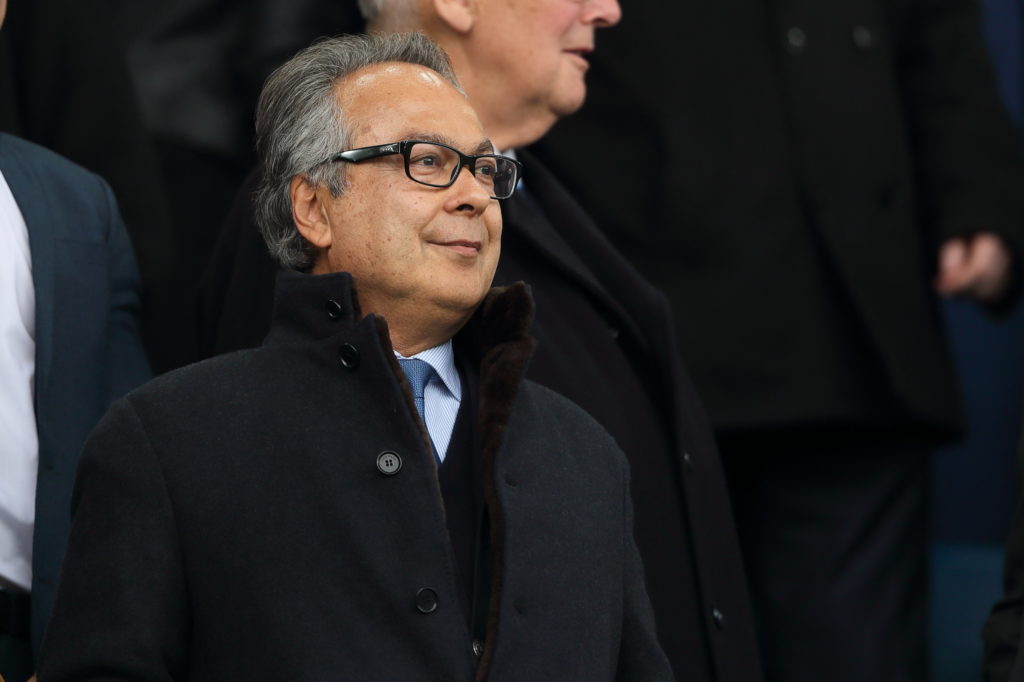 Farhad Moshiri looks on during the Premier League match between Everton.