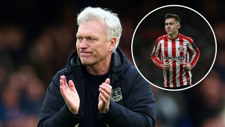 Everton boss David Moyes. Inset of Sunderland midfielder Chris Rigg.