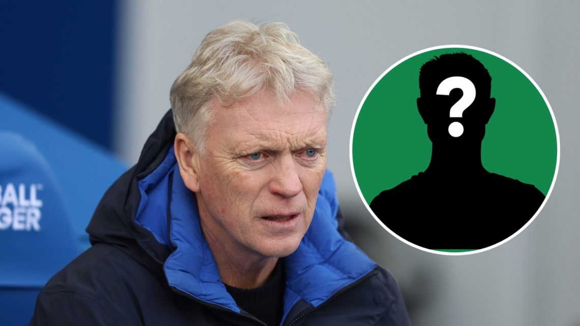 Everton manager David Moyes. Inset of mystery player.