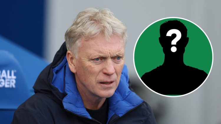 Everton manager David Moyes. Inset of mystery player.