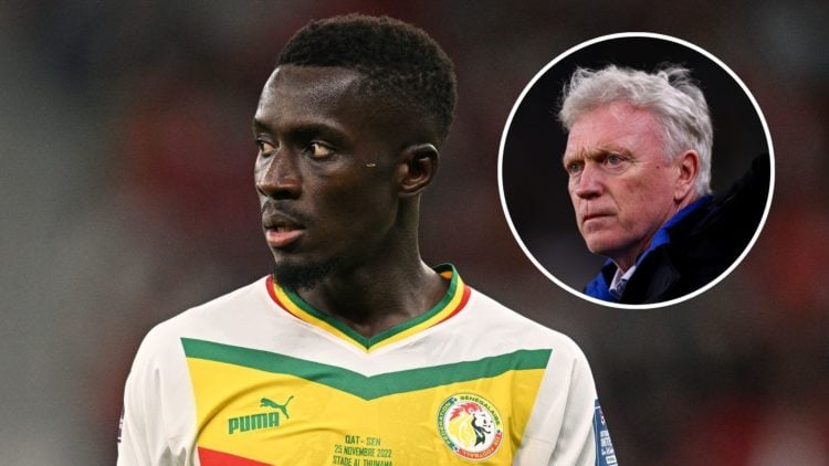 Senegal's Idrissa Gana Gueye. Inset of David Moyes.
