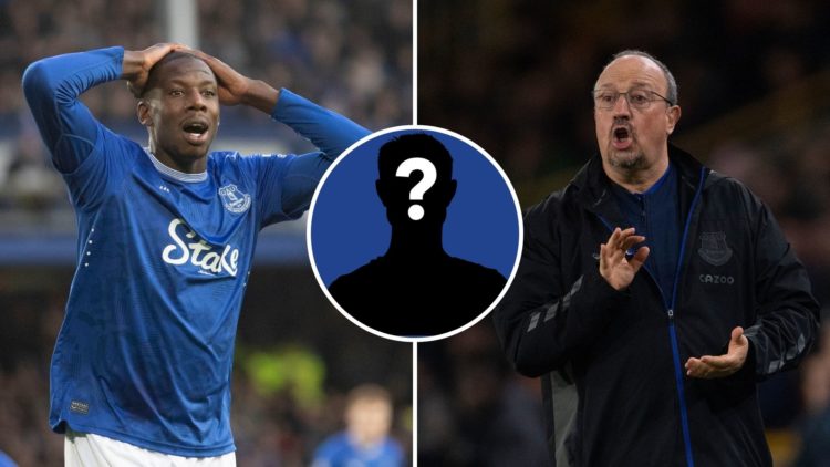 A split image of Abdoulaye Doucoure #16 of Everton F.C. looks dejected after missing a chance at goal during the Premier League match between Evert...