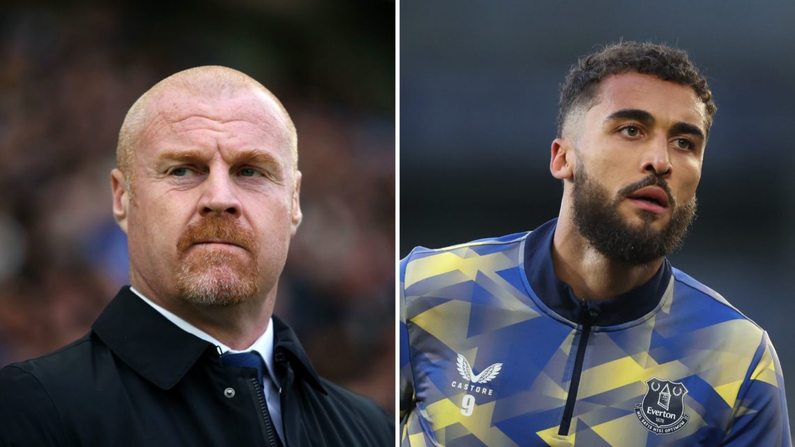 A split image of Sean Dyche, Manager of Everton, looks on prior to the Premier League match between Brighton & Hove Albion and Everton FC at Am...