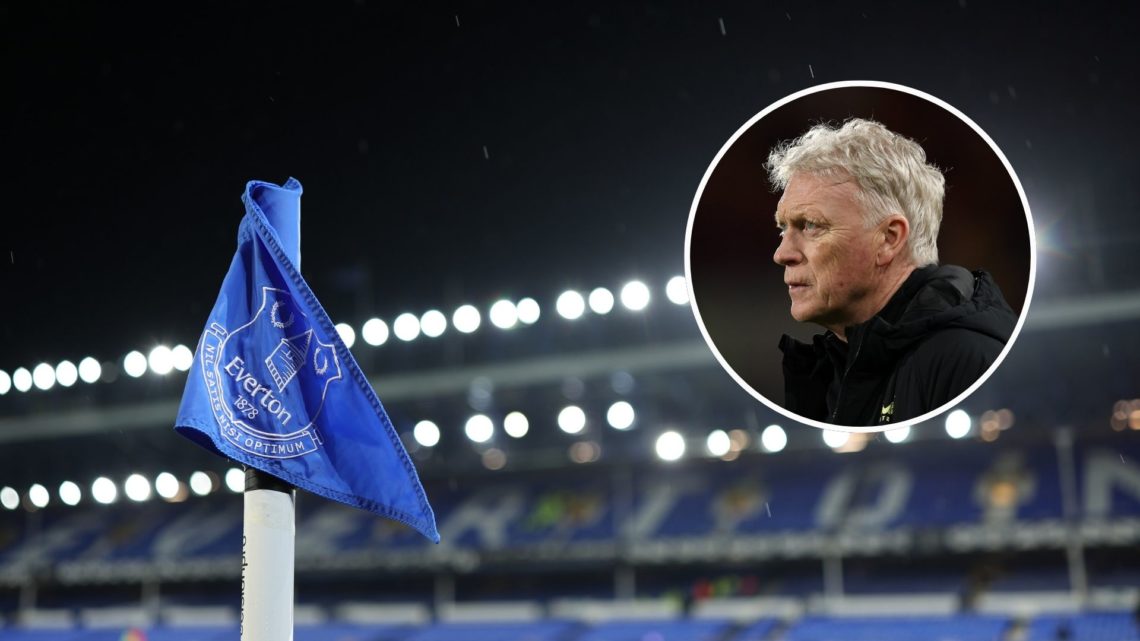 A general view of the corner flag inside the stadium prior to the Premier League match between Everton FC and Wolverhampton Wanderers FC at Goodiso...