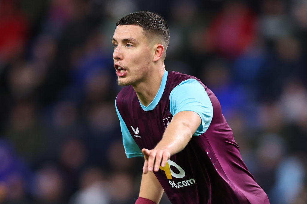 Maxime Esteve pointing during Burnley vs Watford.