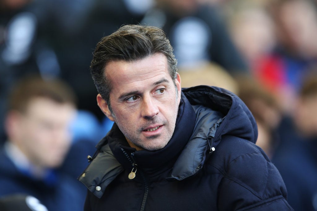 Fulham manager Marco Silva looks on.