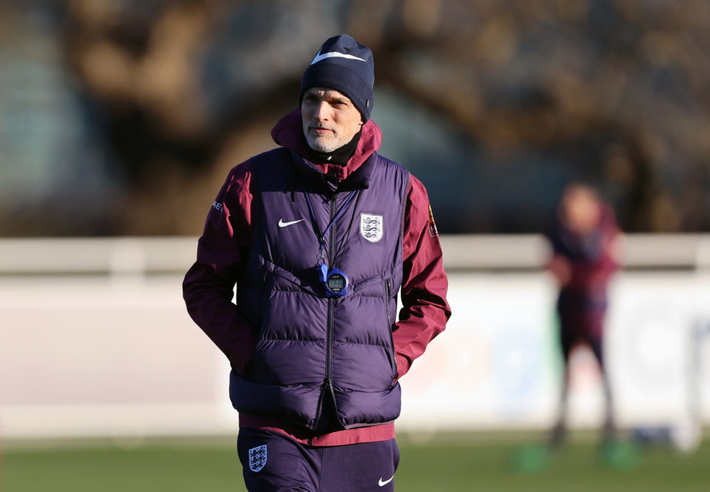 Thomas Tuchel leads an England training session