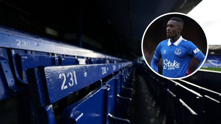 A general view of Goodison Park, home of Everton, seen ahead of the Premier League match between Everton and Fulham at Goodison Park. Inset, Idriss...