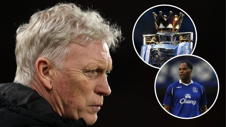 David Moyes, Manager of Everton looks on during the Premier League match between Brentford FC and Everton FC. Inset, Joleon Lescott of Everton pict...
