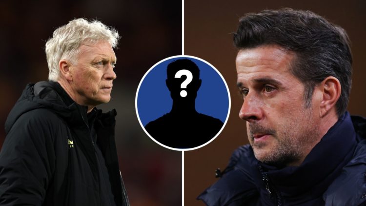 A split image of David Moyes, Manager of Everton, looks on prior to the Premier League match between Brentford FC and Everton. Marco Silva, manager...