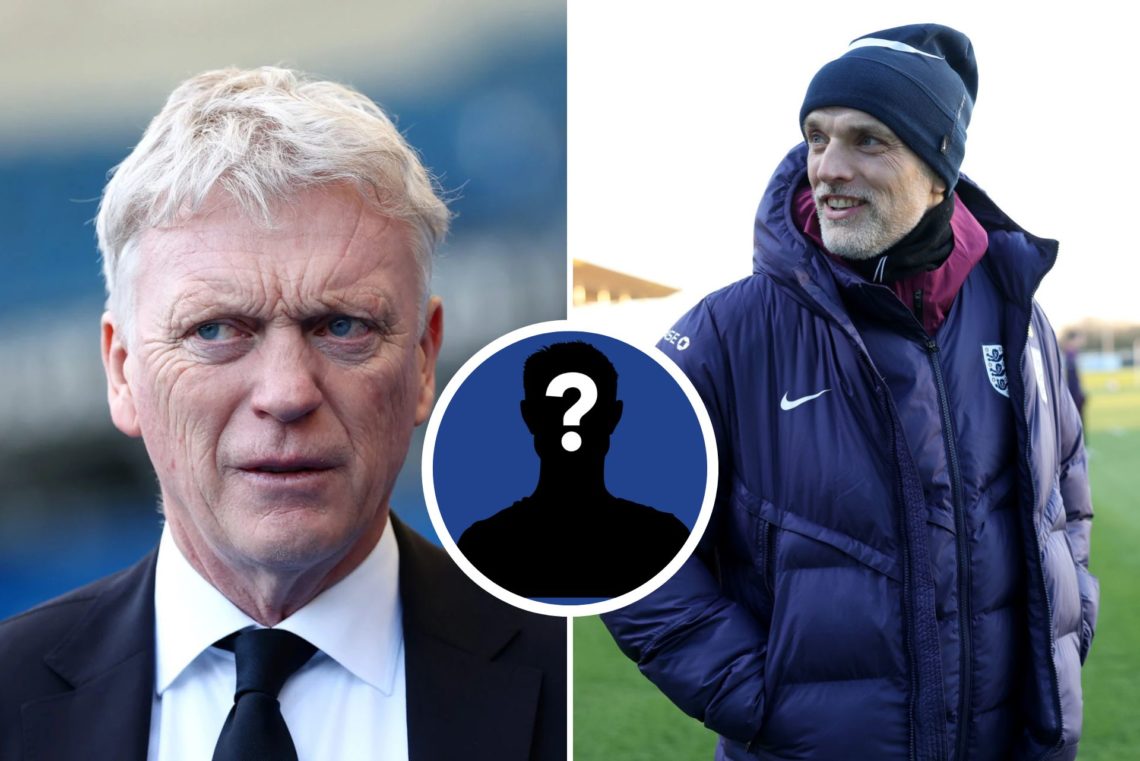Split image of David Moyes, Manager of Everton, looks on prior to the Premier League match between Brighton and Everton FC. Thomas Tuchel, Head Coa...