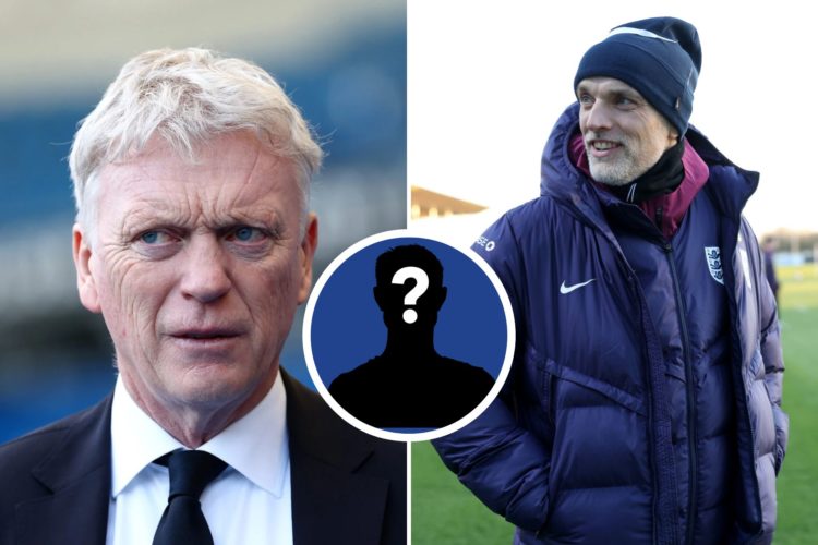 Split image of David Moyes, Manager of Everton, looks on prior to the Premier League match between Brighton and Everton FC. Thomas Tuchel, Head Coa...
