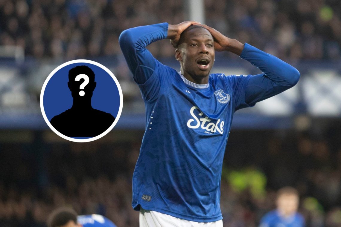 Mystery player image of Abdoulaye Doucoure of Everton F.C. looks dejected after missing a chance at goal during the Premier League match between Ev...