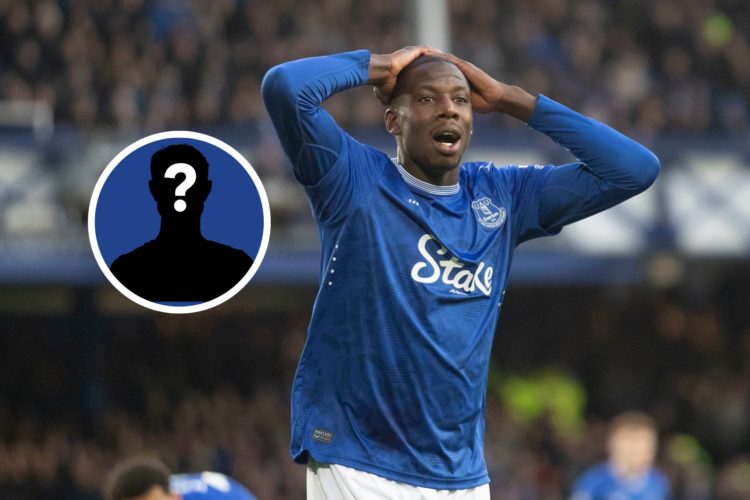 Mystery player image of Abdoulaye Doucoure of Everton F.C. looks dejected after missing a chance at goal during the Premier League match between Ev...