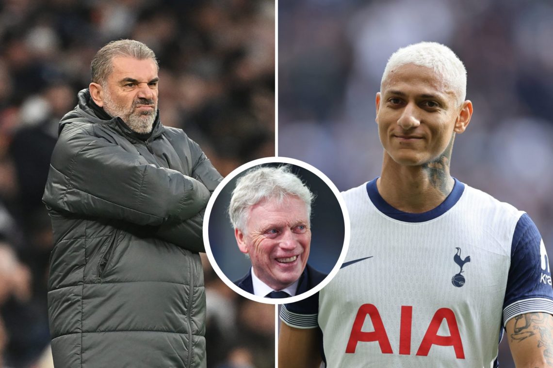 Richarlison of Tottenham Hotspur during the Premier League match between Tottenham Hotspur and Everton. Ange Postecoglou, Manager of Tottenham Hots...