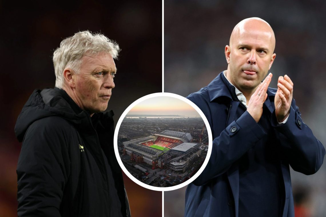 Split image of Liverpool Manager Arne Slot applauds the fans at the end of the Carabao Cup Final between Liverpool and Newcastle United. David Moye...