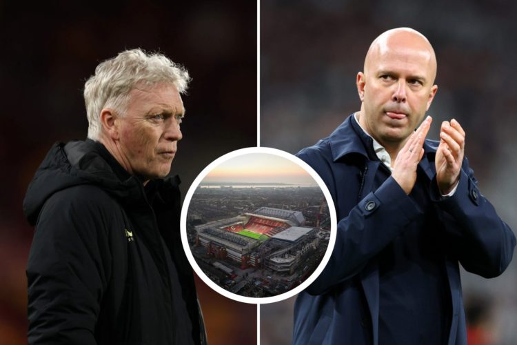 Split image of Liverpool Manager Arne Slot applauds the fans at the end of the Carabao Cup Final between Liverpool and Newcastle United. David Moye...