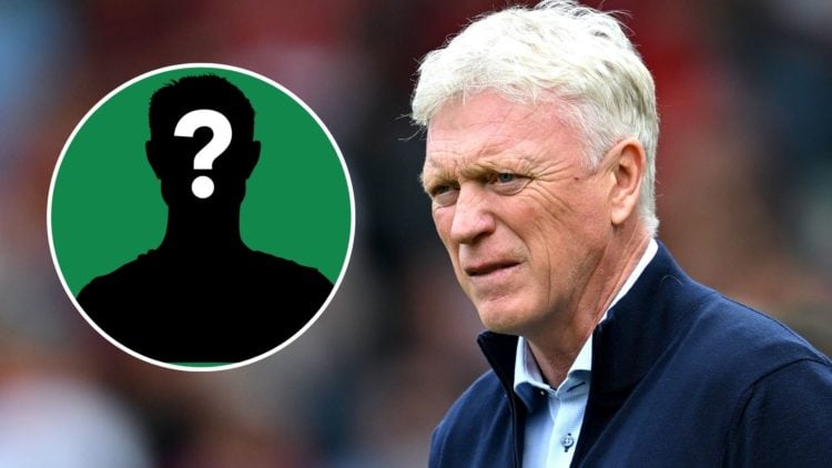 Everton manager David Moyes. Inset of mystery players.