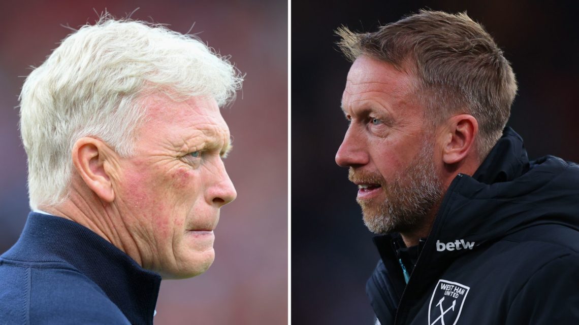 Everton manager David Moyes and West Ham United boss Graham Potter.