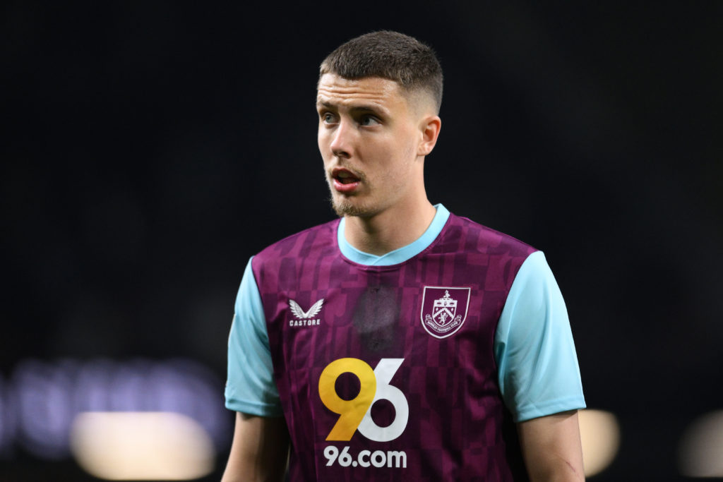 Burnley defender Maxime Esteve looks on against Norwich City.