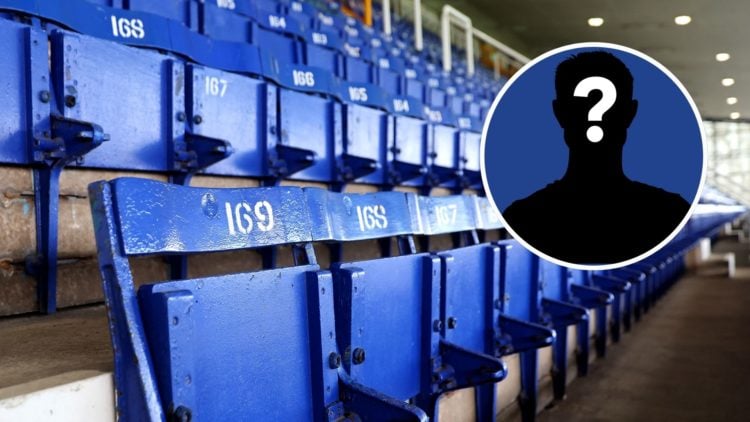 A general view of empty seats in the stands ahead of the Premier League match between Everton FC and Tottenham Hotspur FC at Goodison Park. Inset, ...