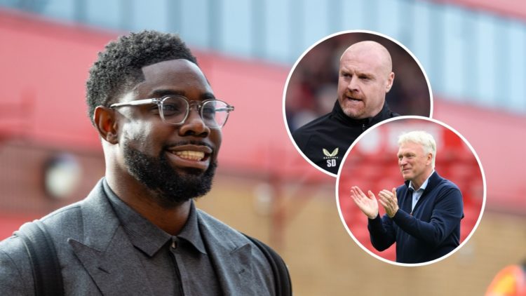 Micah Richards arrives prior to the Premier League match between Manchester United and Manchester City at Old Trafford. Insets, David Moyes, manage...