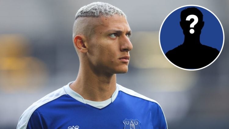 Richarlison of Everton looks on during the Premier League match between Everton and Crystal Palace at Goodison Park on May 19, 2022. Inset, EN Myst...