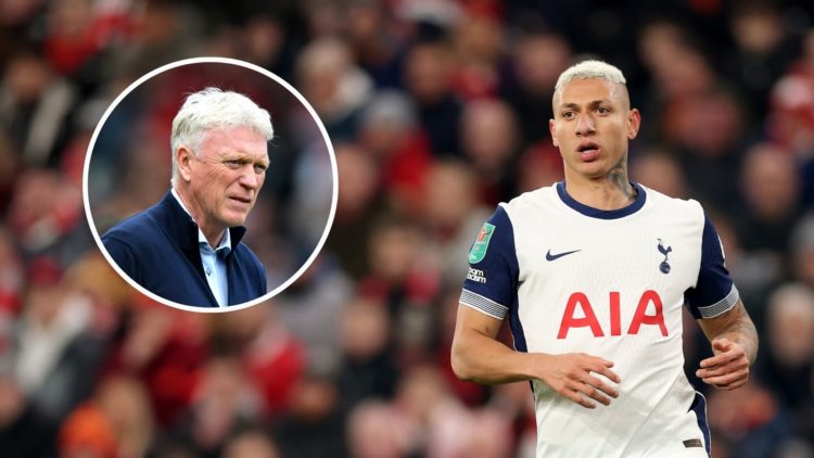 Richarlison of Tottenham Hotspur during the Carabao Cup Semi Final Second Leg match between Liverpool and Tottenham Hotspur at Anfield. Inset, Davi...