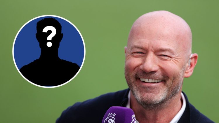 Alan Shearer during the Premier League match between Newcastle United FC and Manchester United FC at St James' Park. Inset, mystery player.