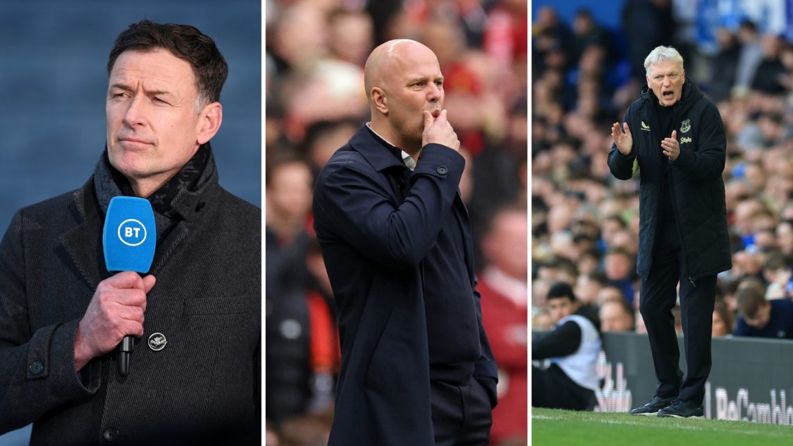 A split image of TV Pundit and Former Footballer Chris Sutton looks on ahead of the Premier League match between Leicester City and West Bromwich A...