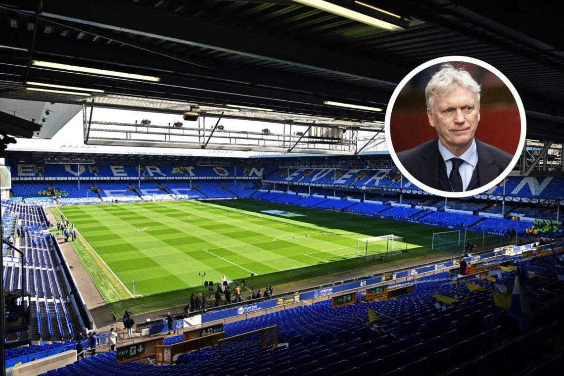 Final preparations are made ahead of the English Premier League football match between Everton and Arsenal at Goodison Park in Liverpool. Everton's...