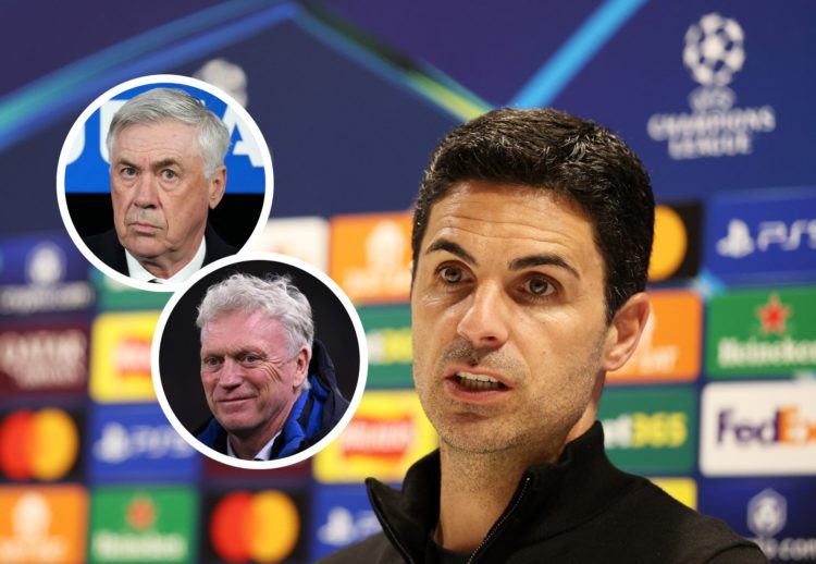 Mikel Arteta, Manager of Arsenal, speaks to the media in a post match press conference after the UEFA Champions League 2024/25 Quarter Final First ...