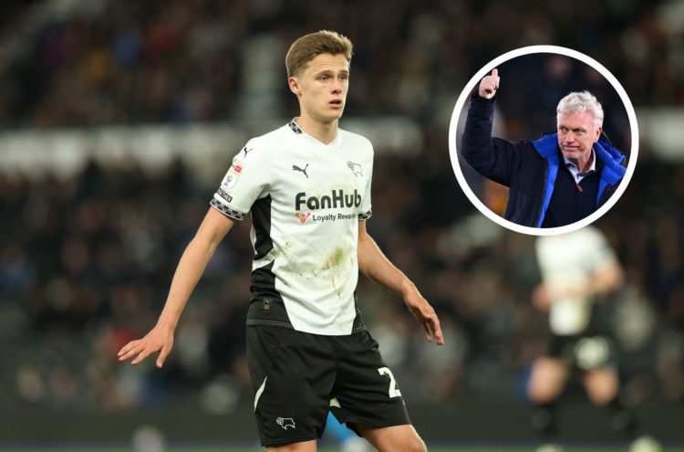 Harrison Armstrong of Derby County looks on during the Sky Bet Championship match between Derby County FC and Preston North End. Insert, David Moye...