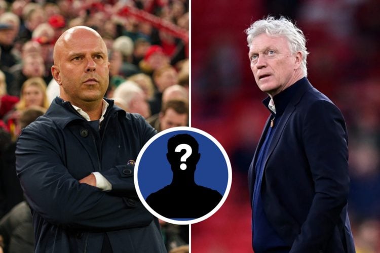 Split image of Liverpool manager Arne Slot is present during the Premier League match between Liverpool and Manchester City. Everton manager David ...