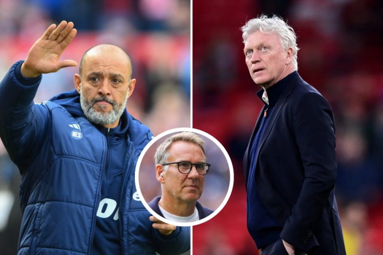 Everton manager David Moyes looks on prior to the Premier League match between Liverpool FC and Everton. Nuno Espirito Santo is coaching Nottingham...