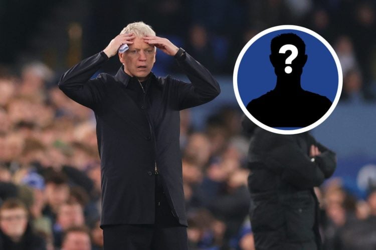 David Moyes, Manager of Everton, reacts during the Premier League match between Everton FC and Aston Villa.